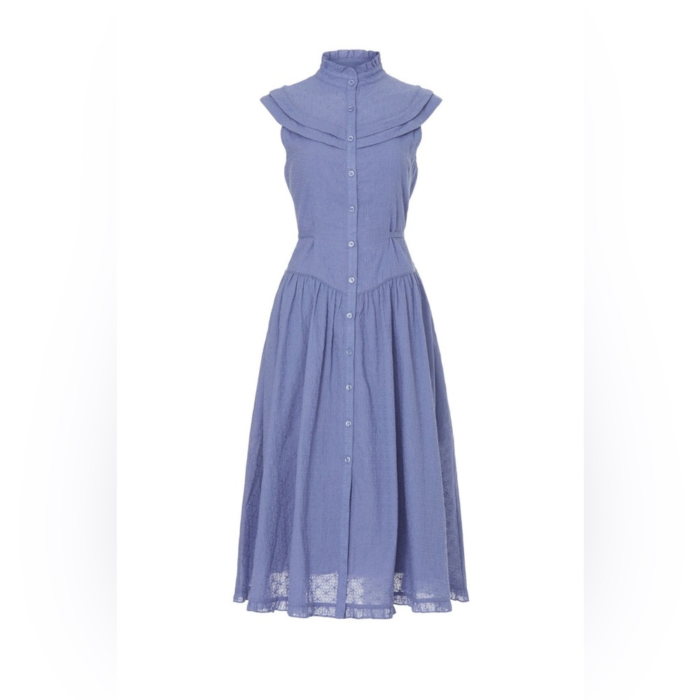 Pamela Love $385 Designer Eyelet Midi Dress Purple GORGEOUS RTR - Picture 2 of 7